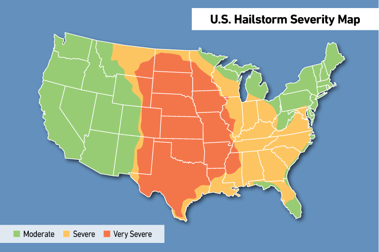 Very severe hail map