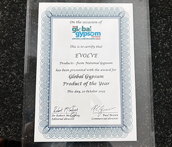 EVOLVE Product Line Wins Global Gypsum Product of the Year image